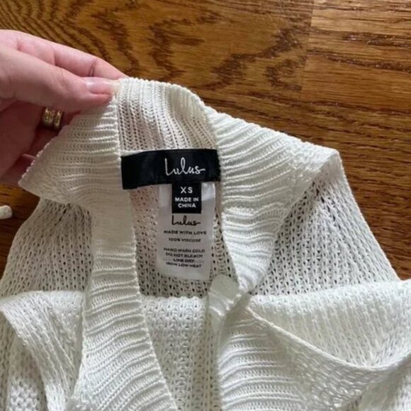 lulus knit tank top side tie fly away open apron sweater beach shirt sleeveless - Picture 2 of 3